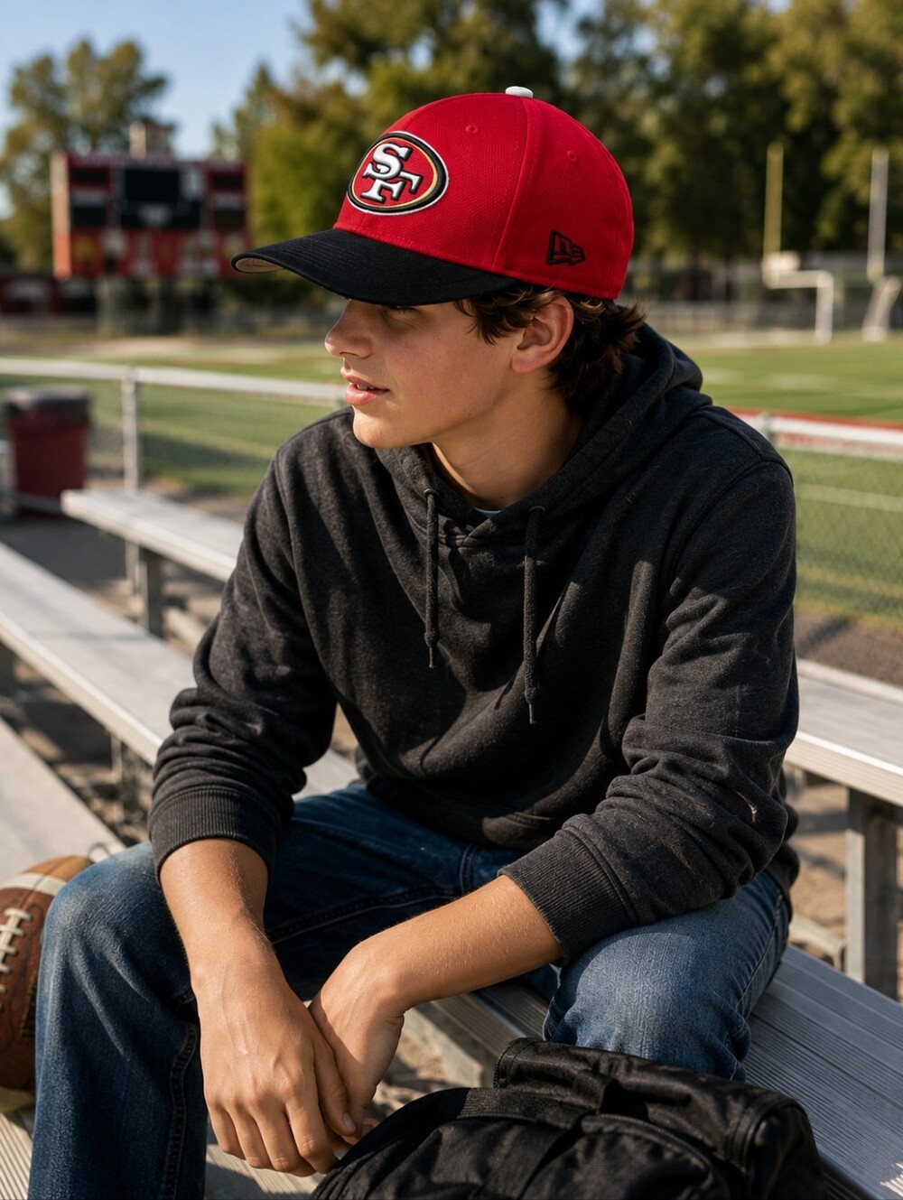 🏈 San Francisco 49ers New Era Youth Red Black NFL Football Hat Cap 2014